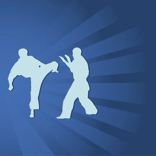 Ilustración jalá, dos hombres se dedican al karate — Vector de stock