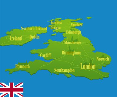 ulusal bayrak ile orijinal england Haritası