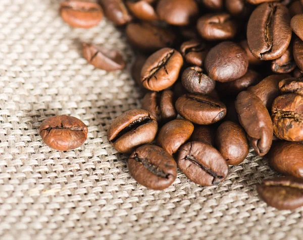 Kavrulmuş kahve çekirdeği, yakın çekim — Stok fotoğraf