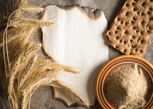 Orecchie di grano su sfondo vintage — Foto Stock