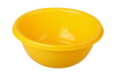 beyaz izole sarı plastik kase