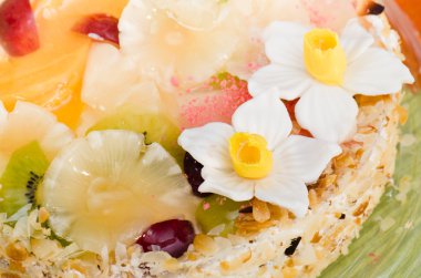 güzel pasta ile meyve, yakın çekim