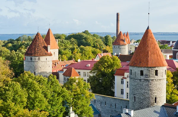 Věže opevnění starého Tallinnu — Stock fotografie