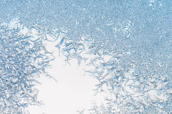 Ice crystals on a window , close-up — Stock Photo, Image