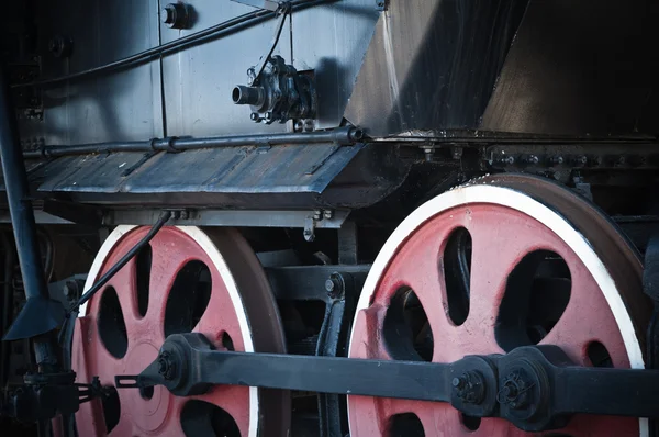 Détails d'une vieille locomotive à vapeur, un gros plan — Photo