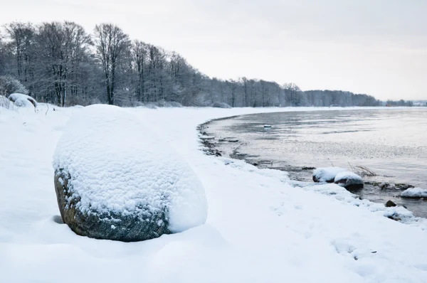 Winter landscape on the shore of the Sea — Stock Photo, Image