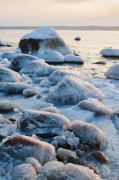 De kust van de Baltische Zee in de winter — Stockfoto