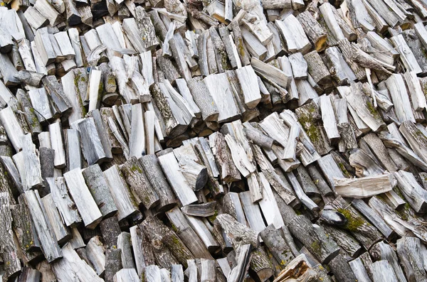 Folded rows of firewood, close-up — Stock Photo, Image