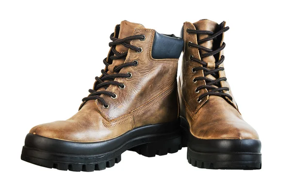 Kožené zimní boot. izolované na bílém pozadí — Stock fotografie