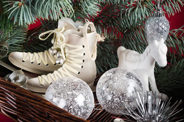 Decoratie en geschenken van speelgoed voor Kerstmis — Stockfoto