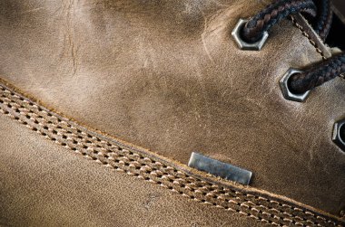 kahverengi deri ayakkabı, yakın çekim