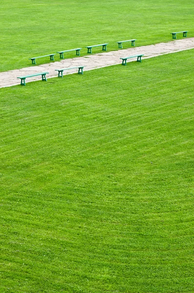 Sentiero in pietra attraverso un prato verde — Foto Stock