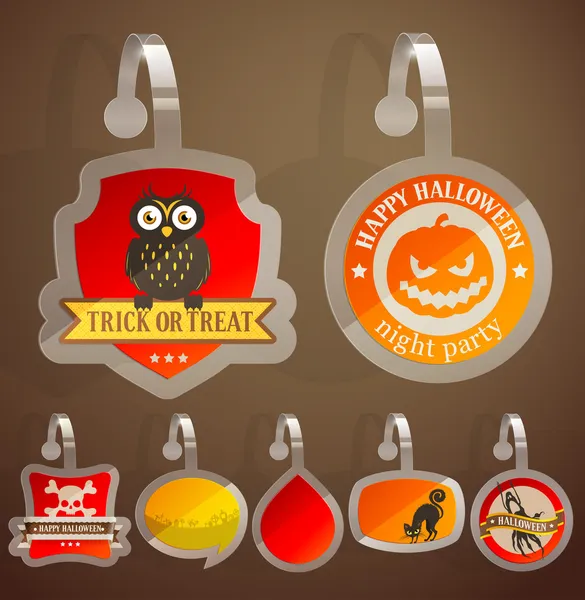 Conjunto de adesivos halloween — Vetor de Stock