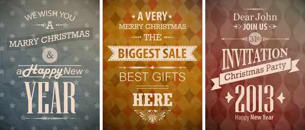 Christmas vintage set — Stock Vector