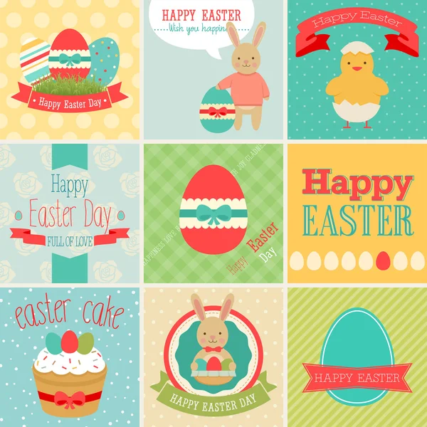 Easter scrapbook set - labels — Stock Vector