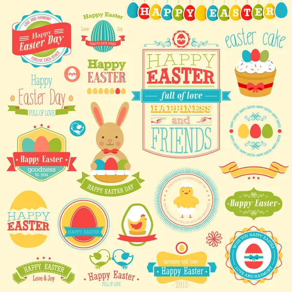 Easter scrapbook set - labels — Stock Vector