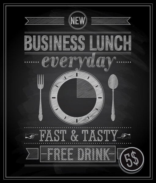 Bussiness Lunch Poster - Chalkboard.