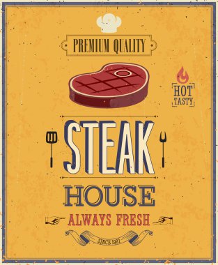 Vintage Steak House Poster.