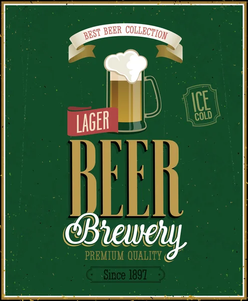 Poster de Cervecería Vintage . — Vector de stock