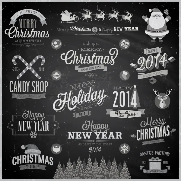 Set de Navidad - etiquetas — Archivo Imágenes Vectoriales