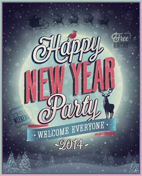 New Year Party Poster. — Stock Vector