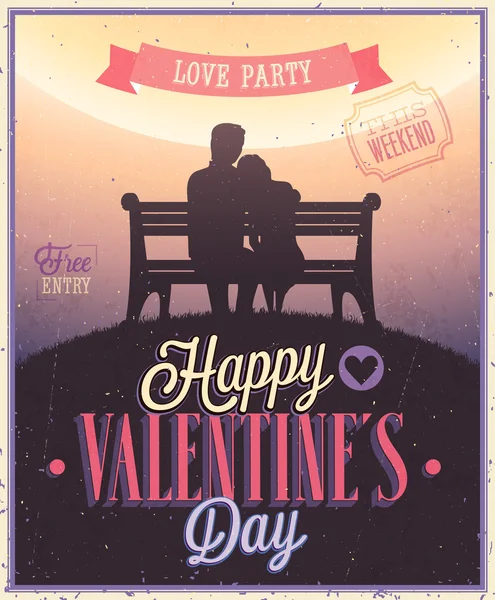 Plakat zum Valentinstag. — Stockvektor