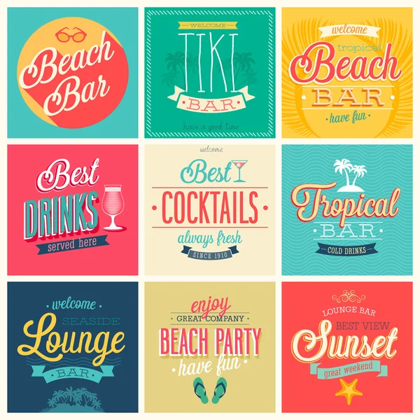 Praia Bar set — Vetor de Stock