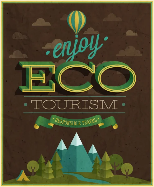 Eco αφίσα ταξιδιού. — Διανυσματικό Αρχείο