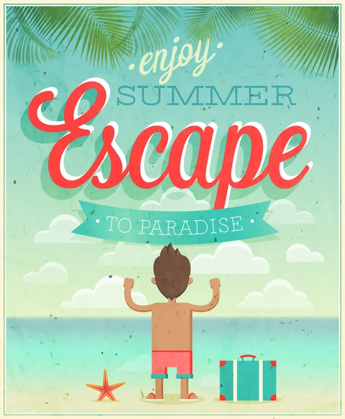 Cartel Escape de verano . — Vector de stock