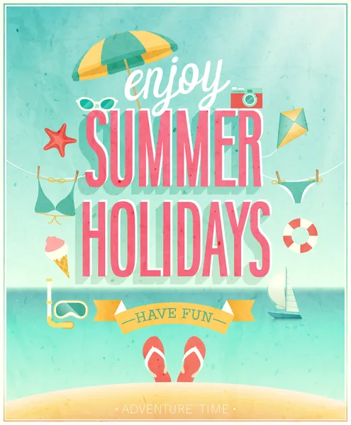 Affiche Vacances d'été . — Image vectorielle