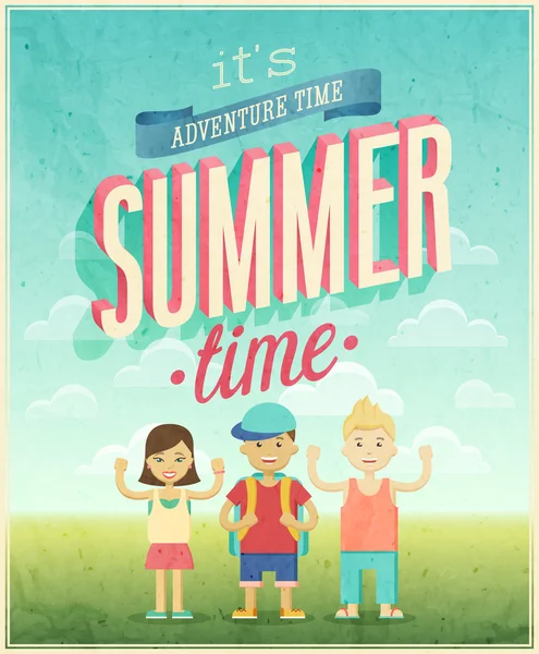 Letní dobrodružství plakát. — Stockový vektor