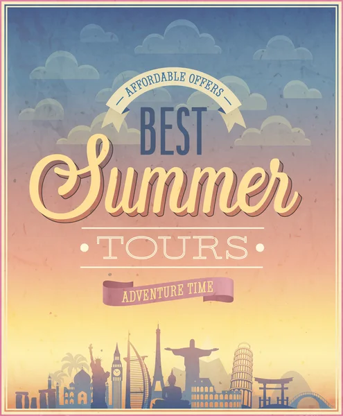 Zomer reizen poster. — Stockvector