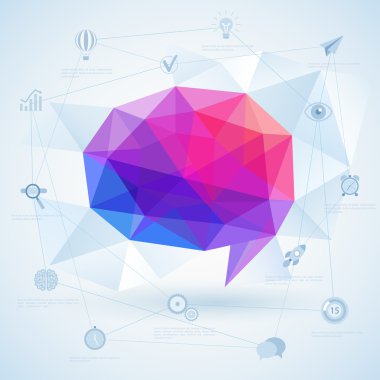 konuşma için renkli geometrik kabarcık. 