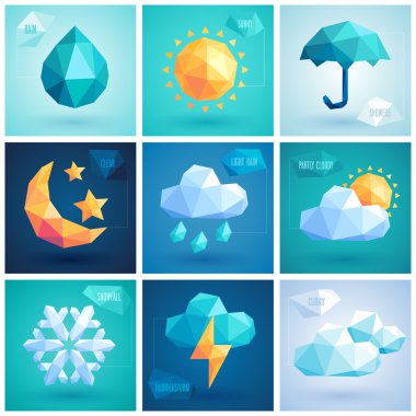 Weather set - geometric icons.