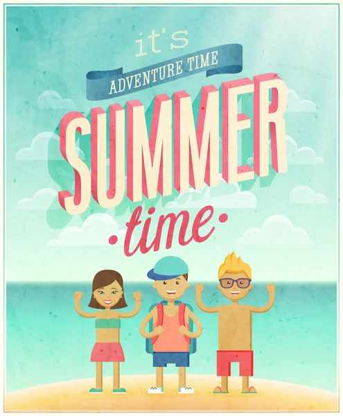 Zomer avontuur poster. — Stockvector