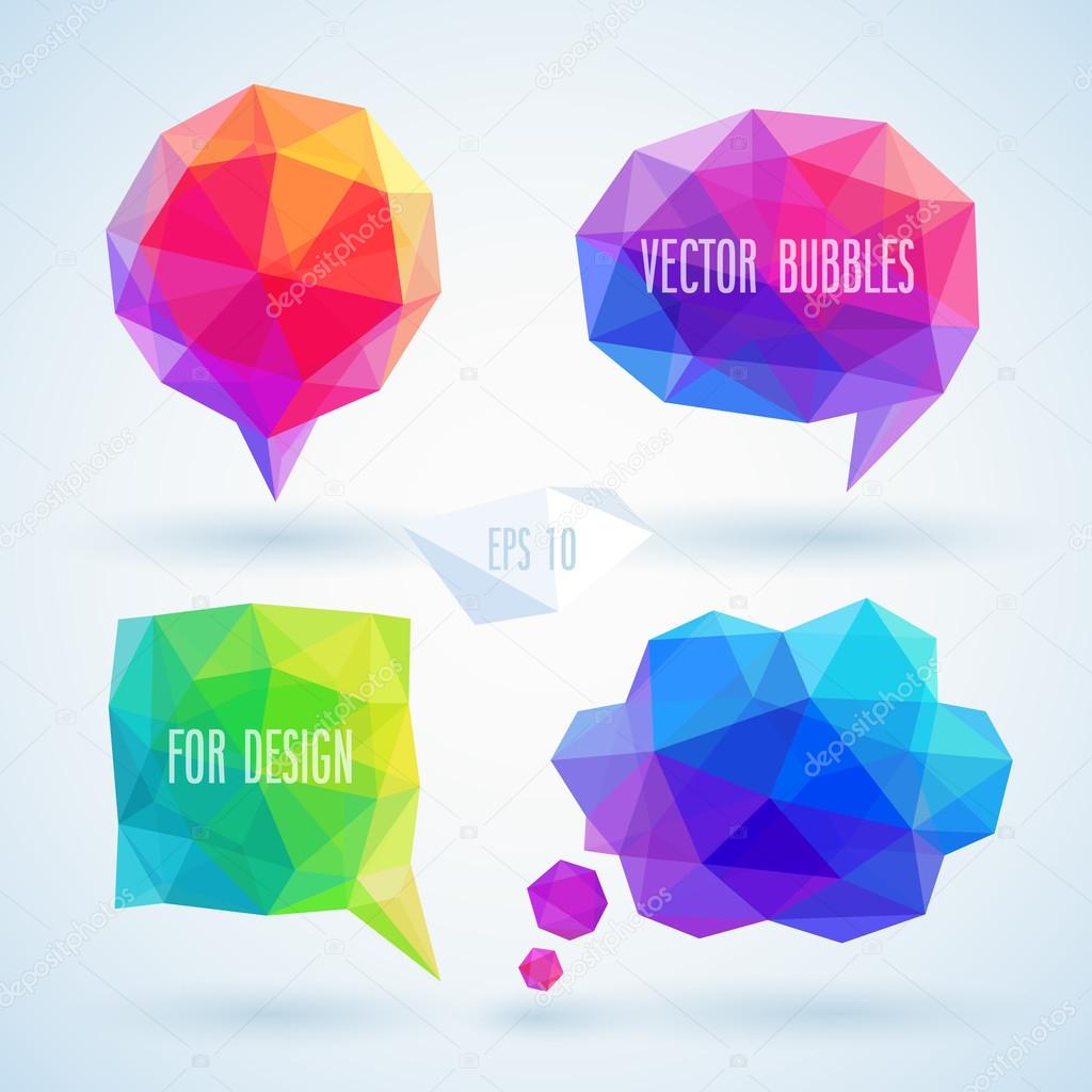 Colorful geometric bubbles for speech. 