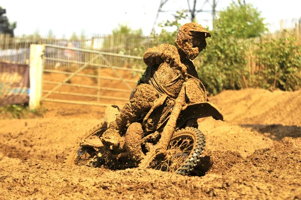 Fun on dirt bike — Stock Photo, Image