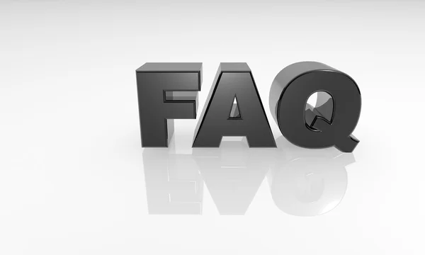 3d reflection FAQ text — Stock Photo, Image