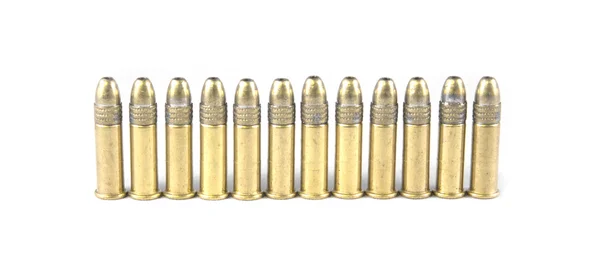 Bullets in a line isolated on white — Stock Photo, Image