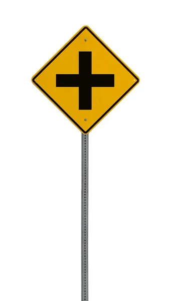 Isolated Yellow driving warning sign — Stock Photo, Image