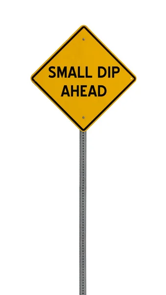 Isolated Yellow driving warning sign small dip Stock Picture