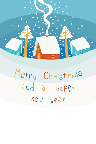 Merry Christmas and New year's card — Stock Vector