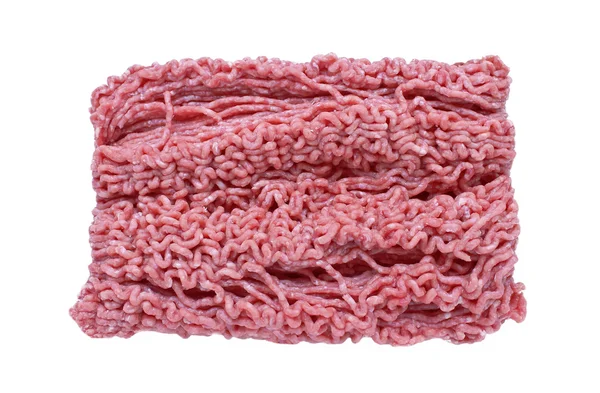 Hackfleisch auf weißem Hintergrund — Stockfoto