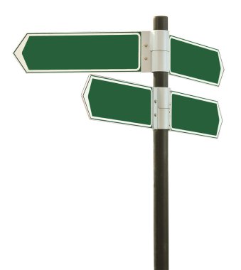 Yol işareti beyaz arkaplanda izole edildi