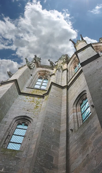 Věž v opatství mont saint michel. Normandie, — Stock fotografie