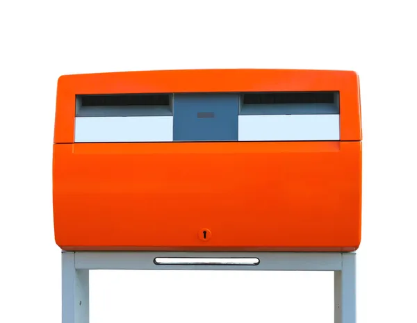 Голландська громадських поштової скриньки помаранчевий ізольовані на білому. Нідерланди — стокове фото