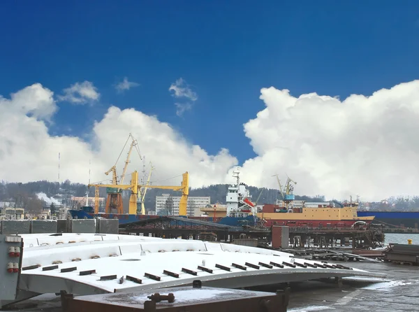 Details of ships at the shipyard stock — Stock Photo, Image