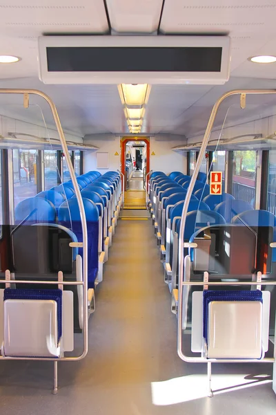 Rows of seats in a passenger train car. — Stock Photo, Image