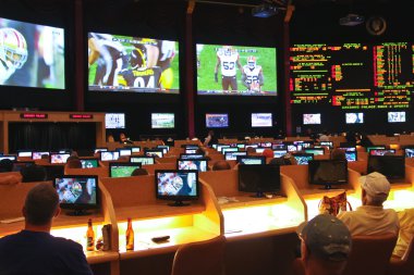 Sport betting at Caesar's Palace in Las Vegas clipart