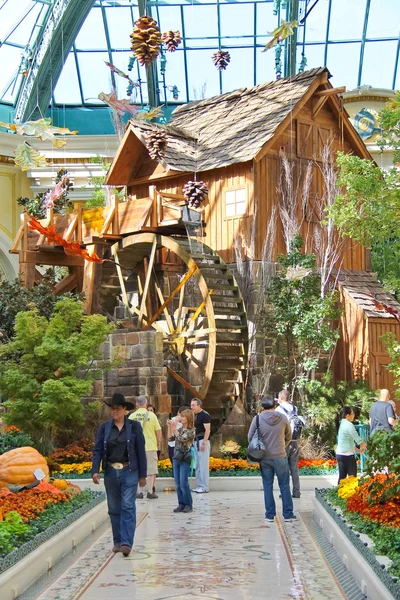 Watermolen in een kas in bellagio hotel in las vegas — Stockfoto